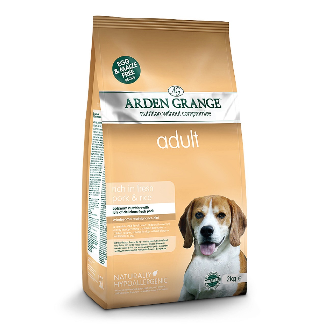 Arden Grange Adult Dog Rich In Fresh Pork & Rice Dry Dog Food 2kg