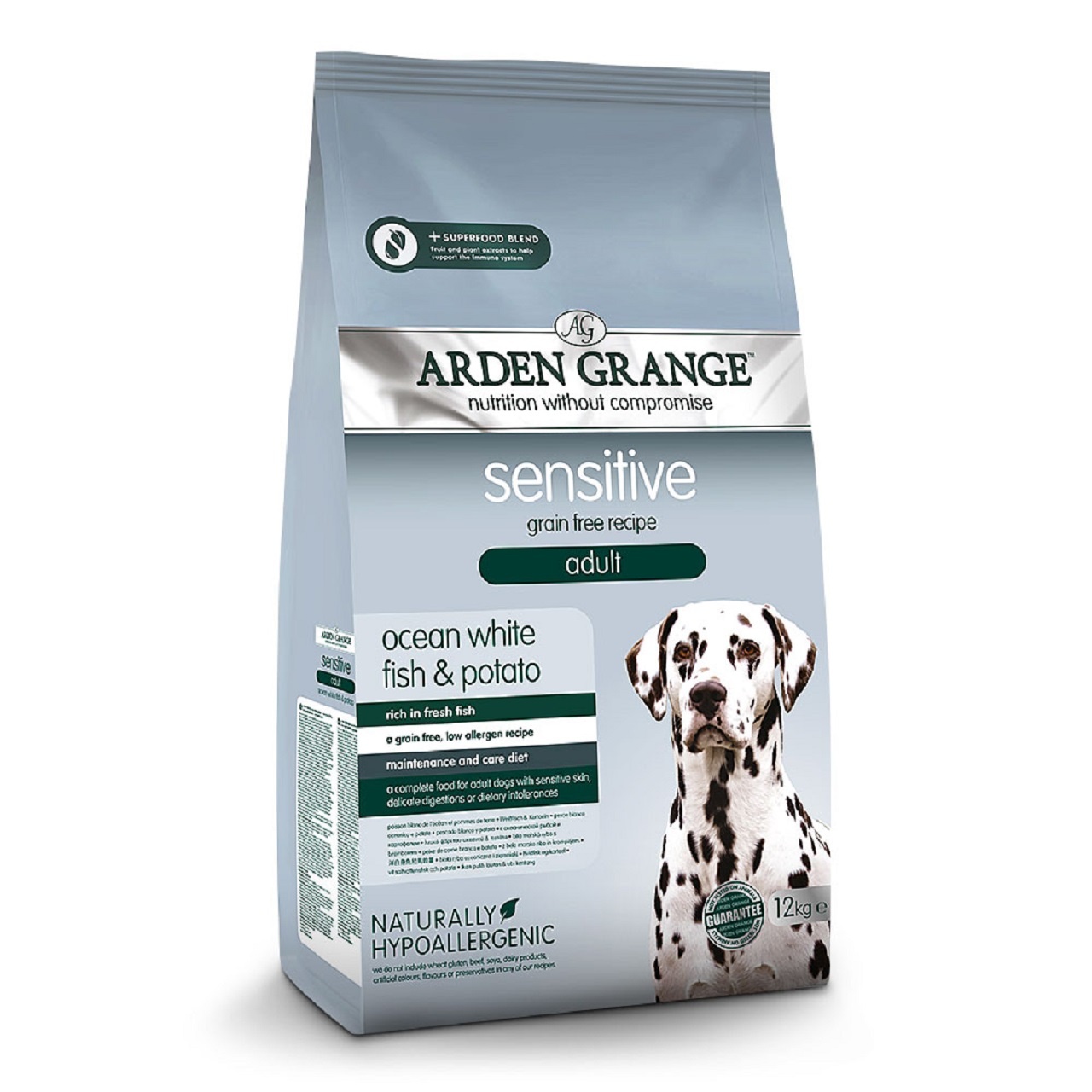 Arden Grange Adult Dog Sensitive Ocean Fish & Potato Dry Dog Food 12kg