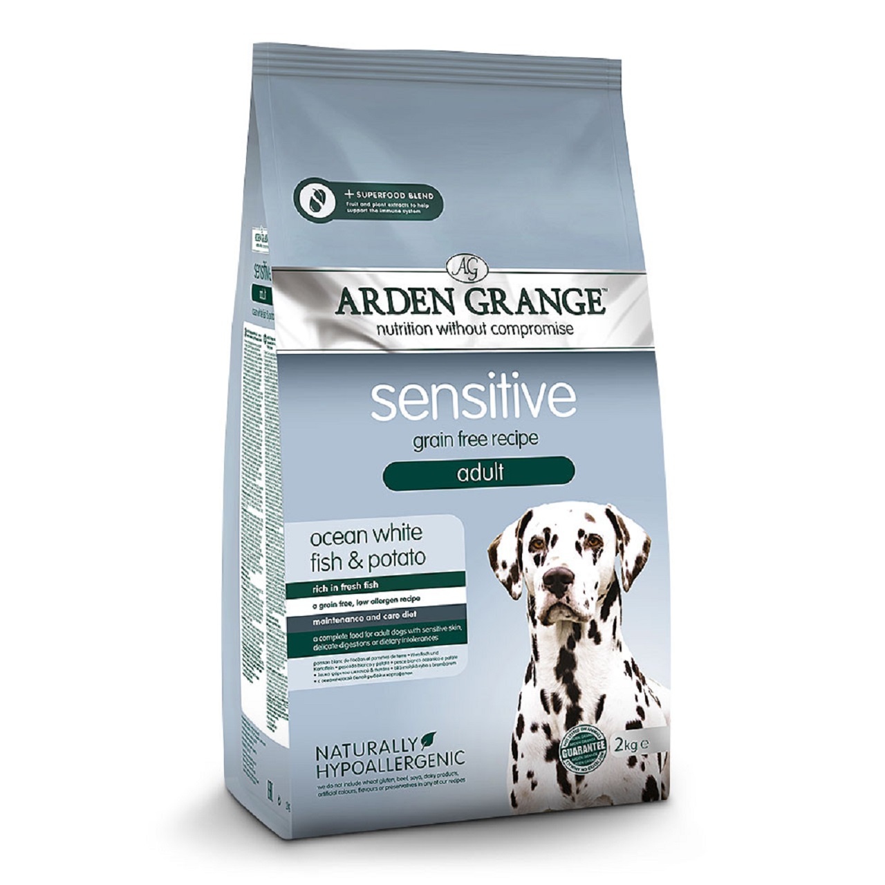 Arden Grange Adult Dog Sensitive Ocean White Fish & Potato 2kg