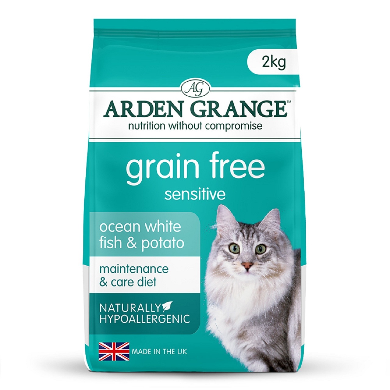 Arden Grange Grain Free Adult/Mature Dry Cat Food Sensitive Fish & Potato2kg