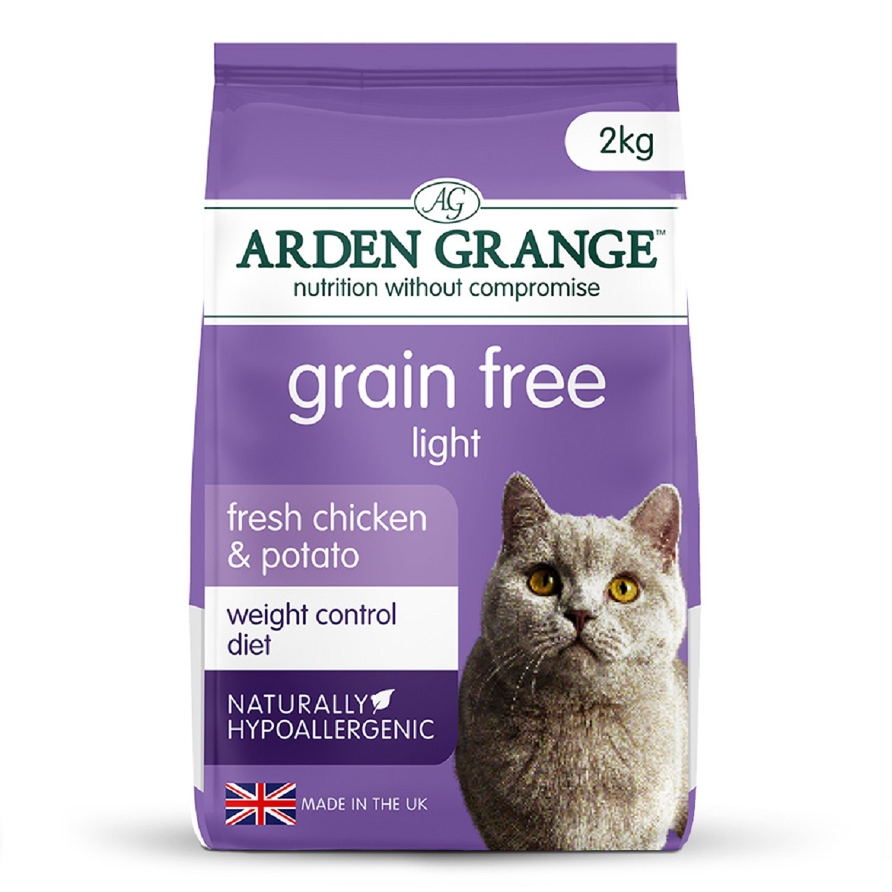 Arden Grange Grain Free Dry Cat Food- Light Fresh Chicken & Potato 2kg