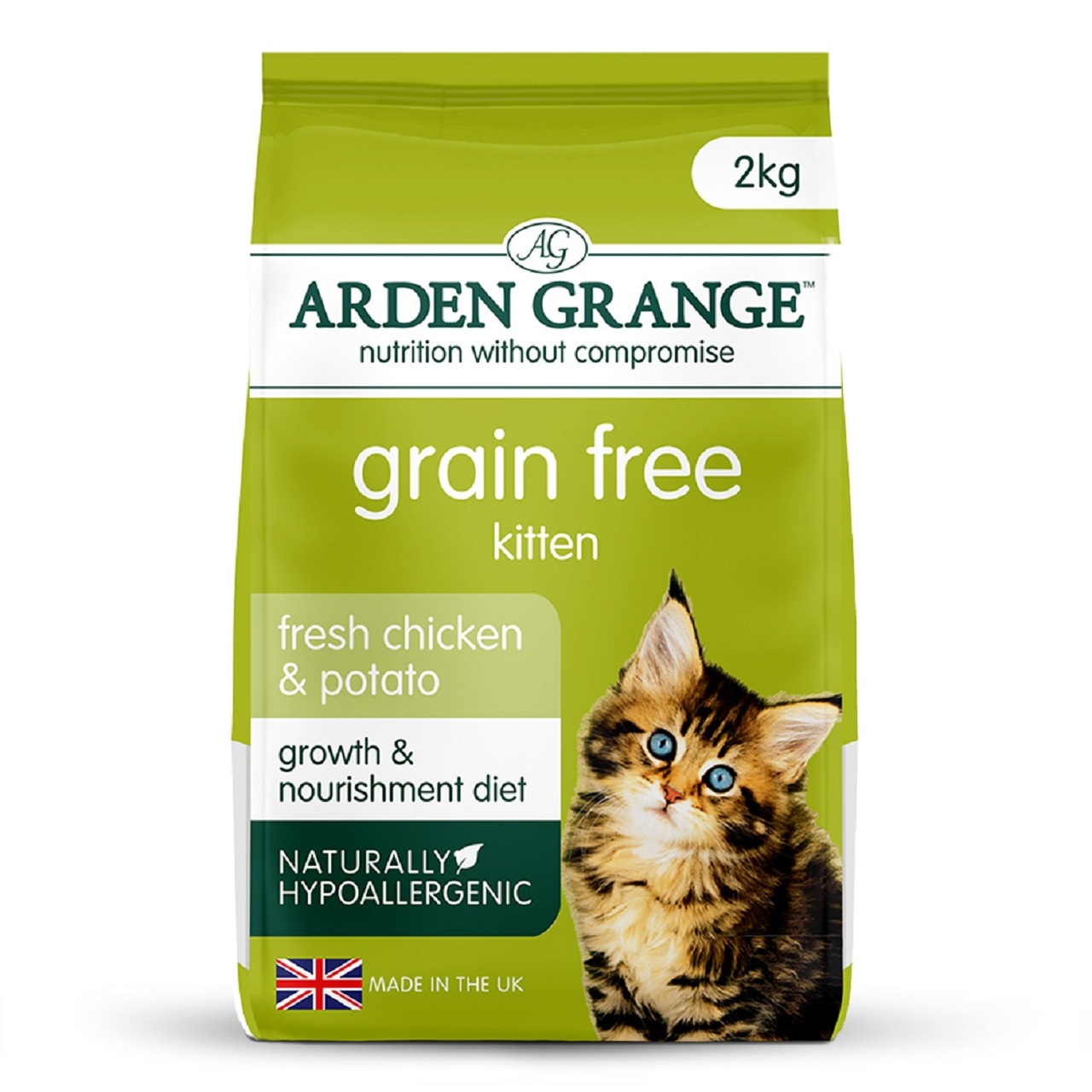 Arden Grange Grain Free Kitten Dry Food Fresh Chicken & Potato 2kg
