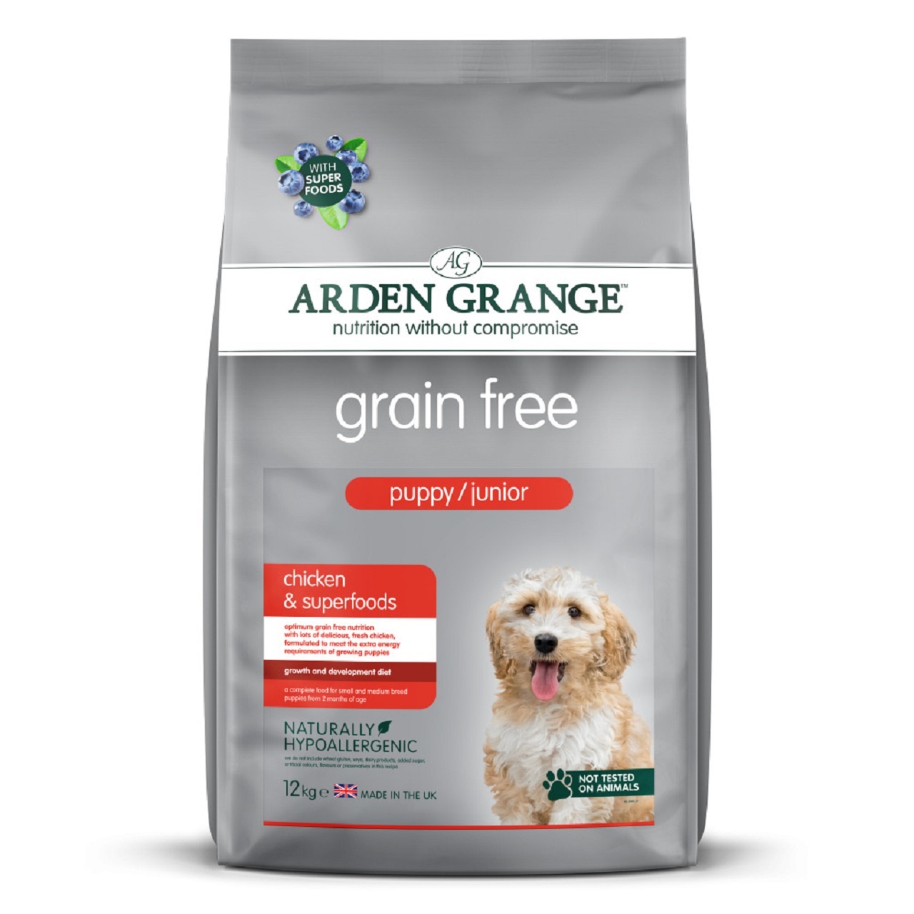Arden Grange Puppy/Junior Dog Grain Free Chicken & Superfoods Dry Dog Food 12kg