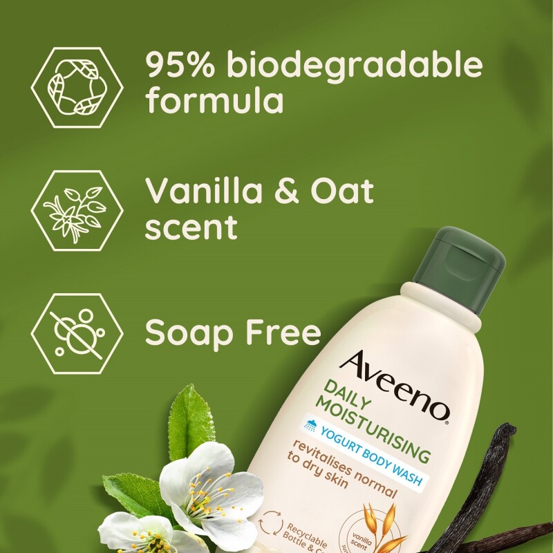 Aveeno Moisturising Yogurt Body Wash Vanilla & Oat Scent