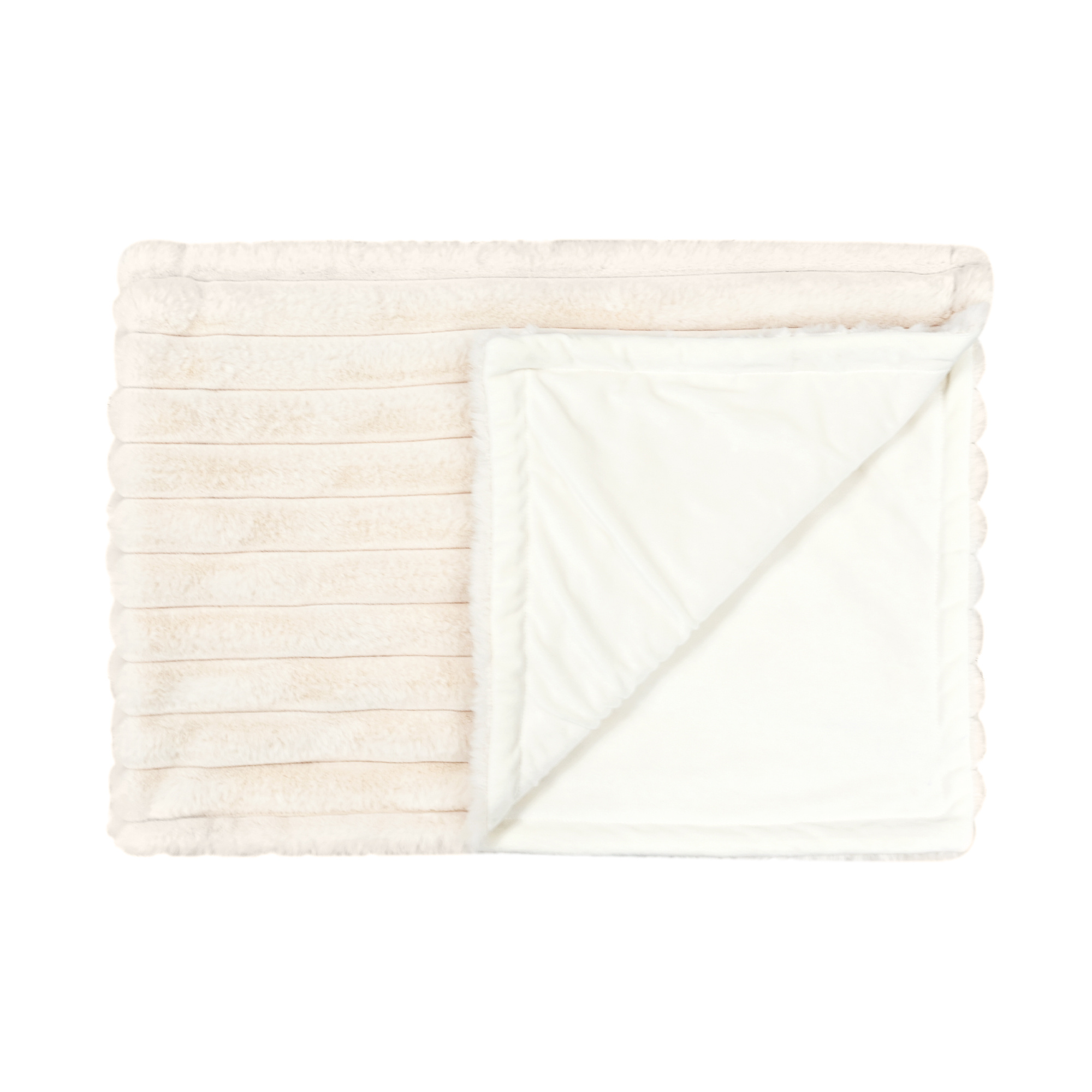 Banbury & Co Rural Retreats Almond Plush Ribbed Faux Fur Pet Blanket