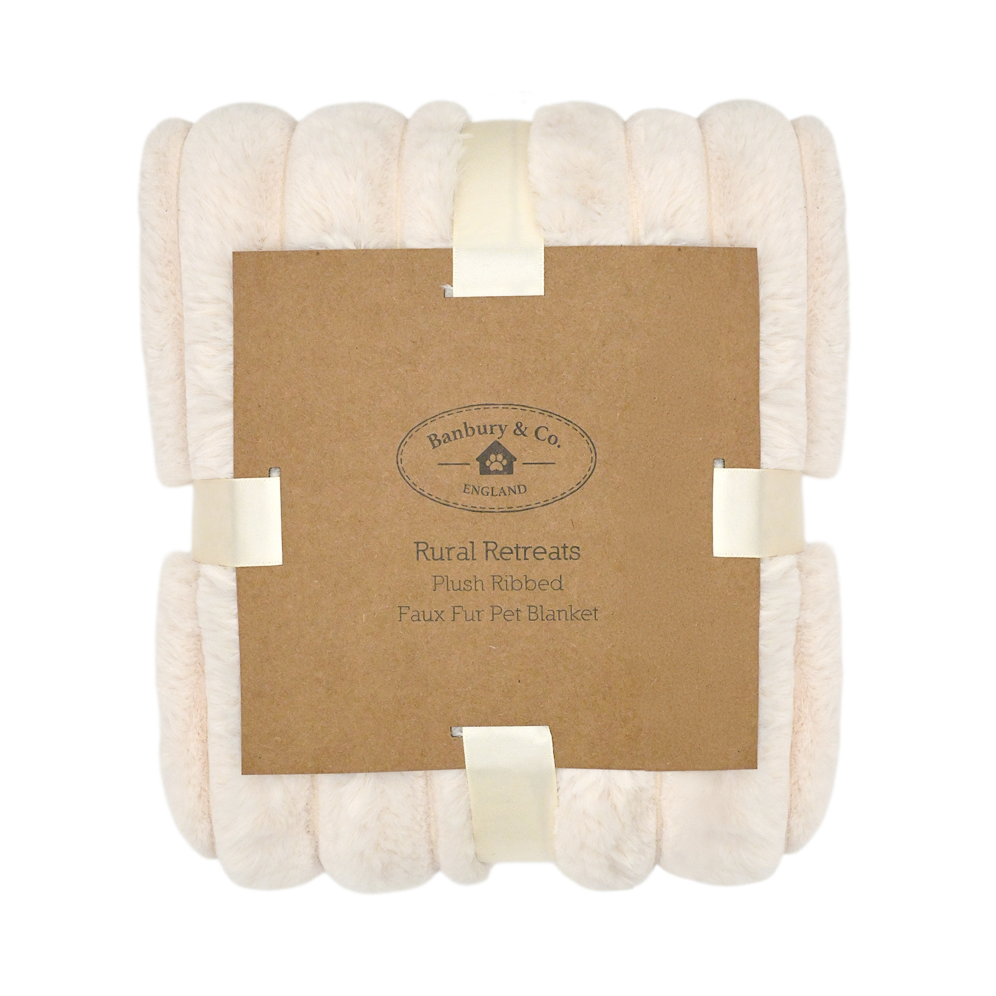 Banbury & Co Rural Retreats Almond Plush Ribbed Faux Fur Pet Blanket