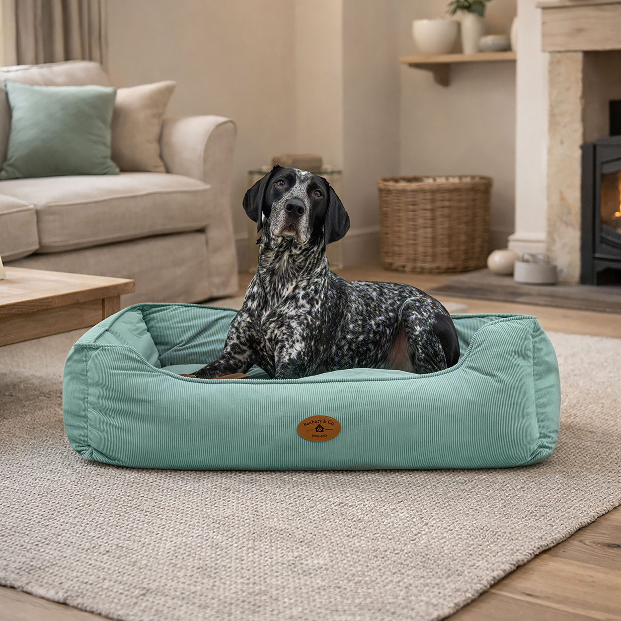 Banbury & Co Rural Retreats Seafoam Corduroy Box Pet Bed -  Small
