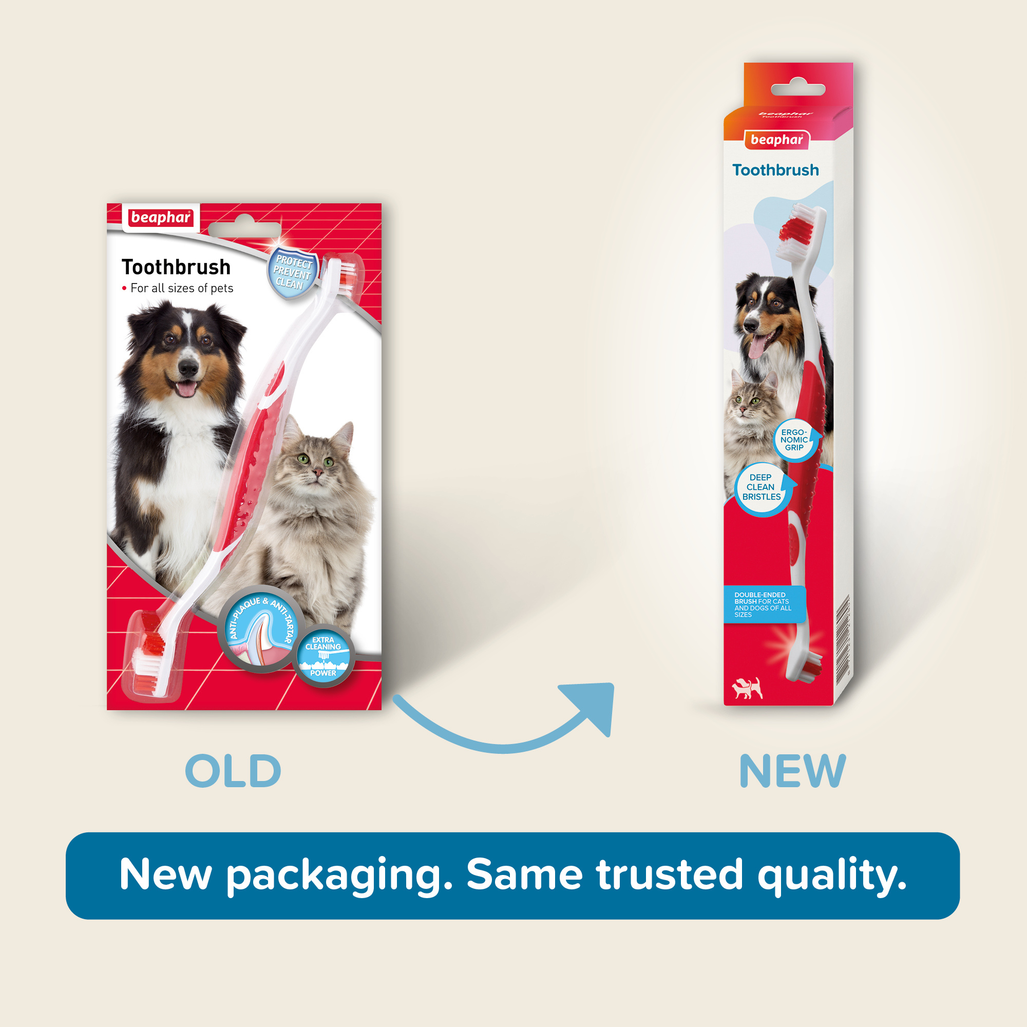 Beaphar Double-Ended Toothbrush for Cats and Dogs