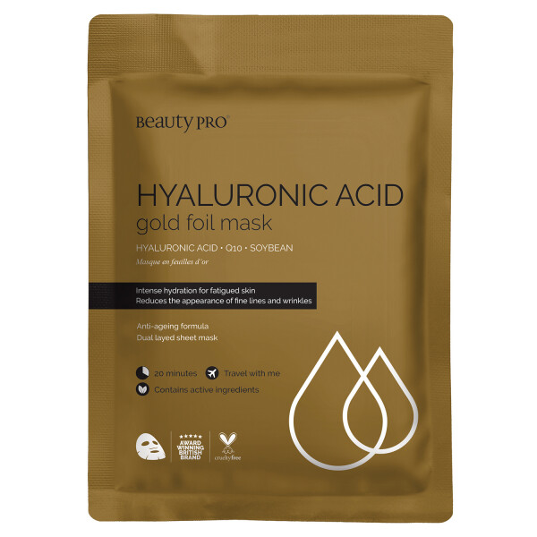 BeautyPro Hylauronic Acid Gold Foil Mask