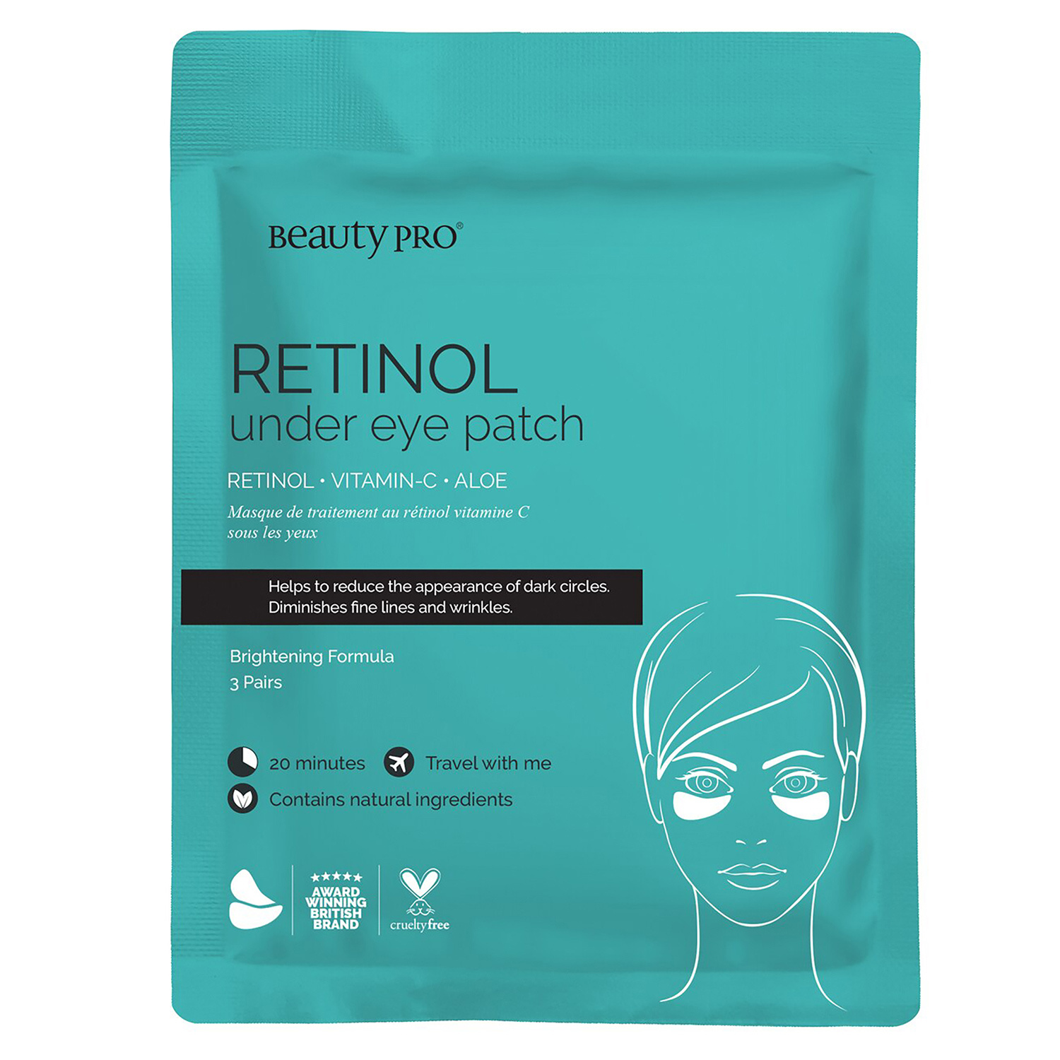 BeautyPro Retinol Under Eye Patch 3 Pairs