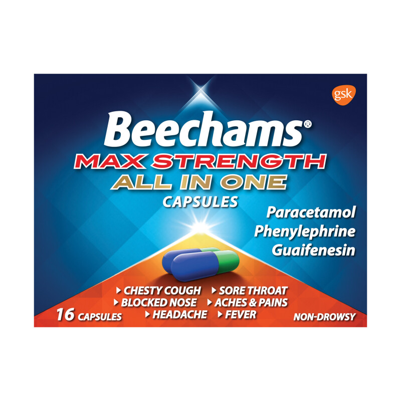  Beechams Max Strength All In One Capsules 16s 