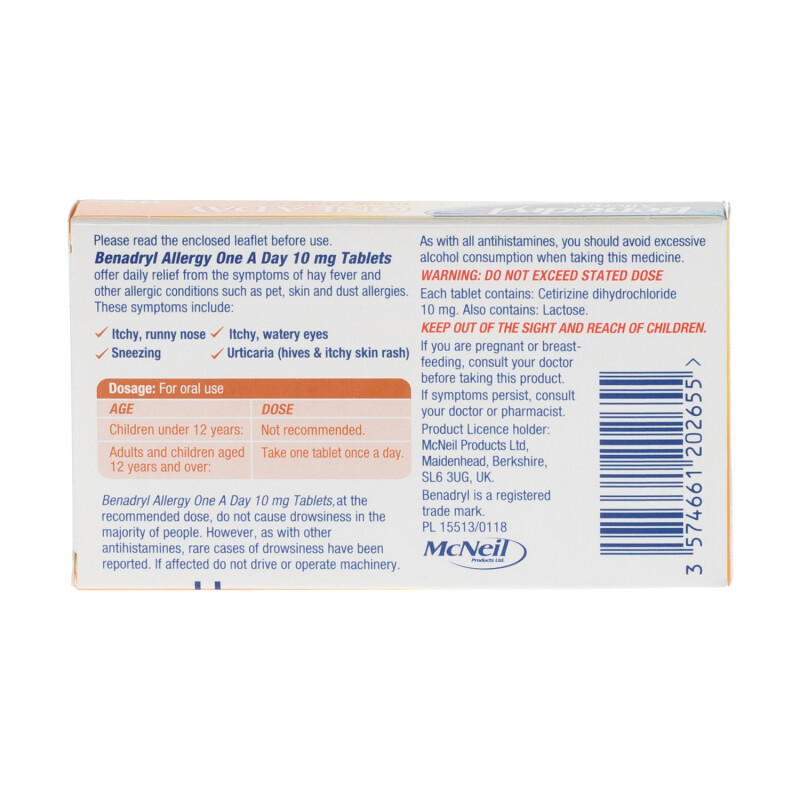 Benadryl Allergy One A Day 10mg