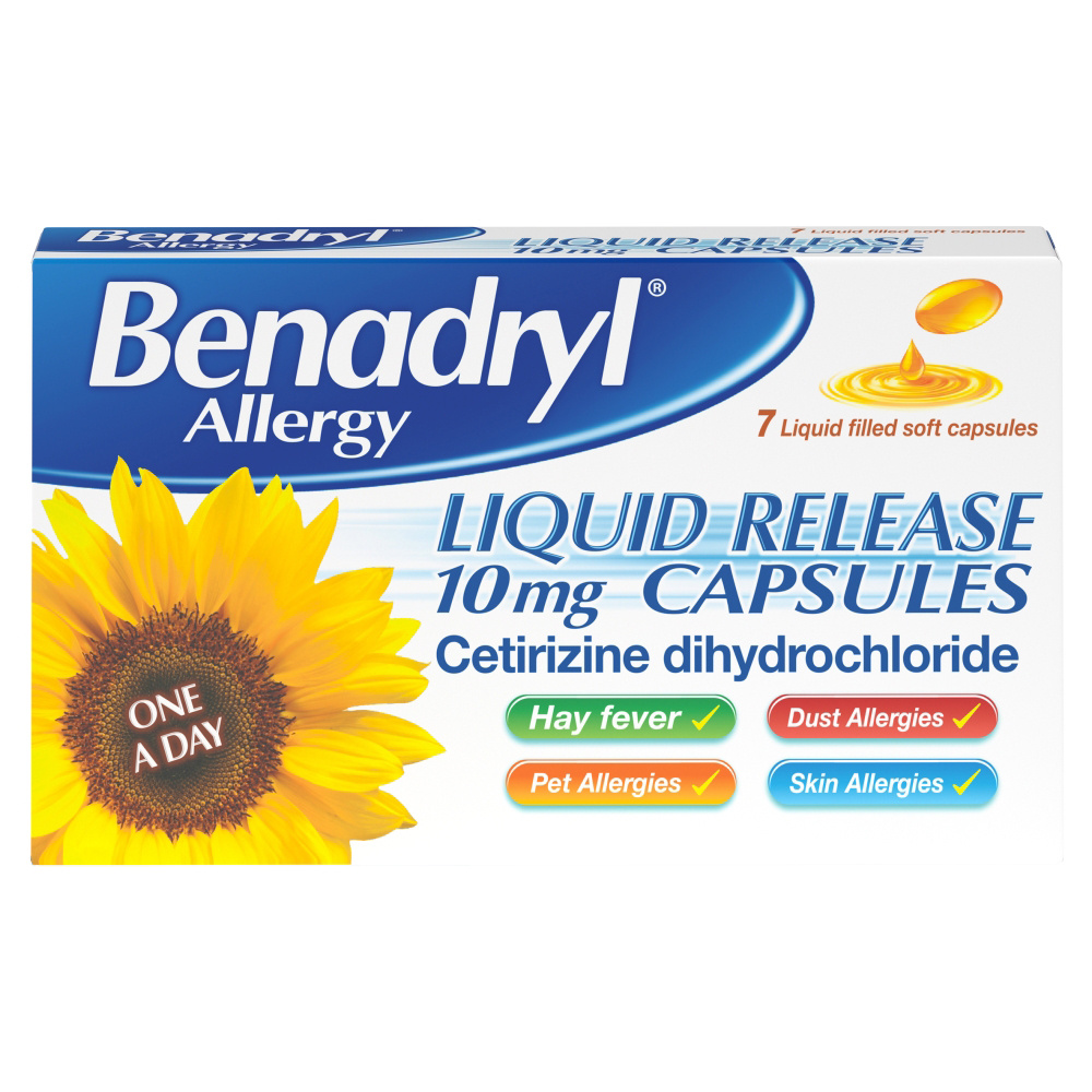 Benadryl Allergy Liquid Release 10mg Capsules 7s Review