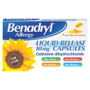  Benadryl Allergy Liquid Release 10mg Capsules 