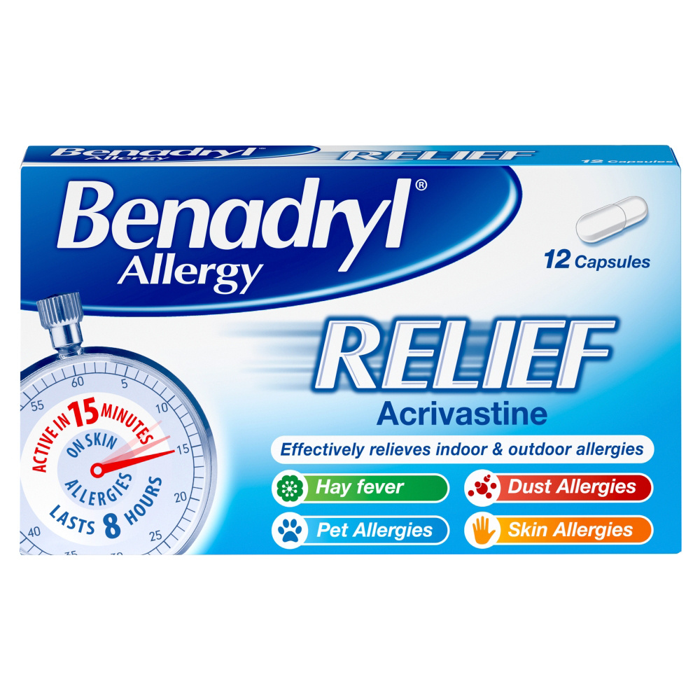 Benadryl Allergy Relief Capsules - 12 Capsules