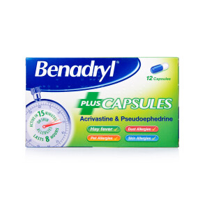 Benadryl Plus Allergy Relief Capsules