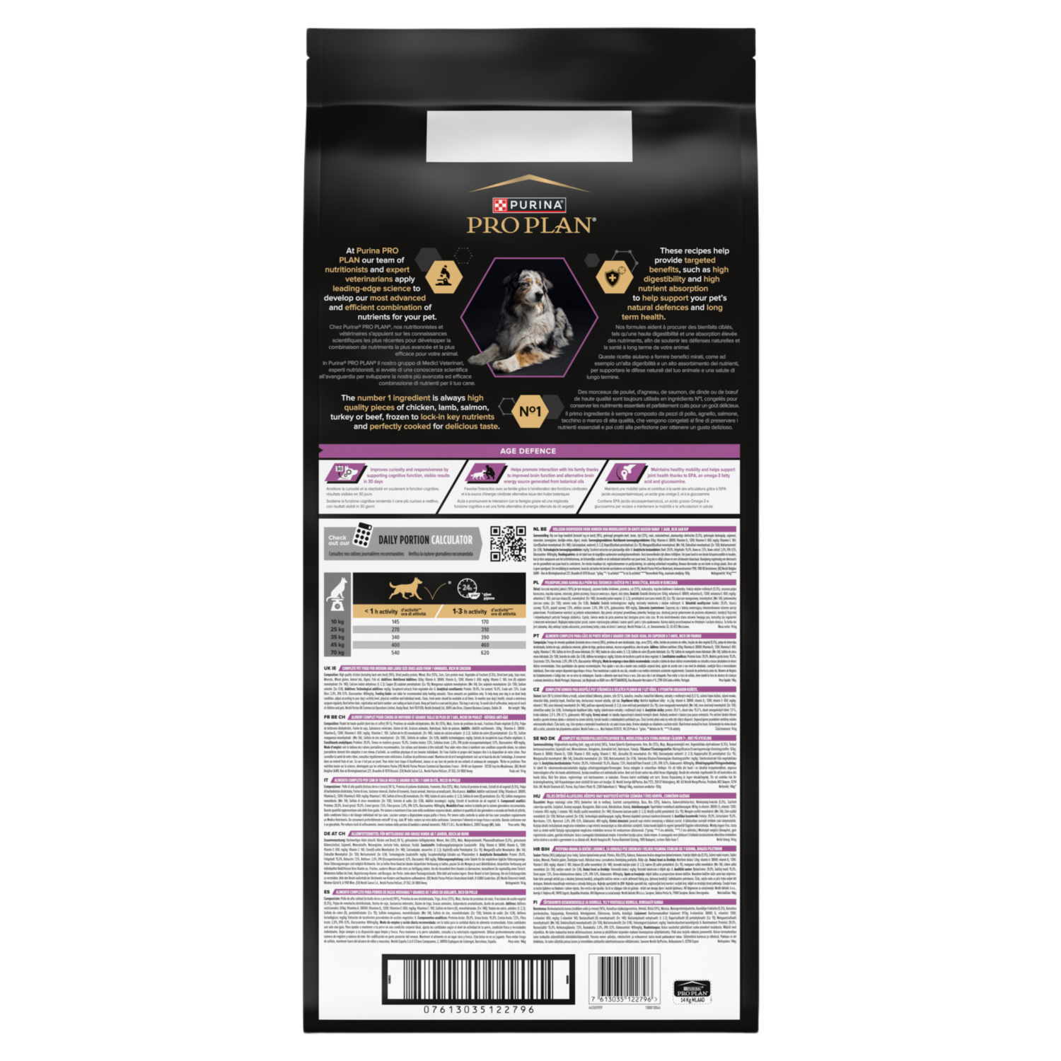 Purina PRO PLAN Medium & Large Senior Age Defence 7+ Chicken Dry Dog Food 14kg