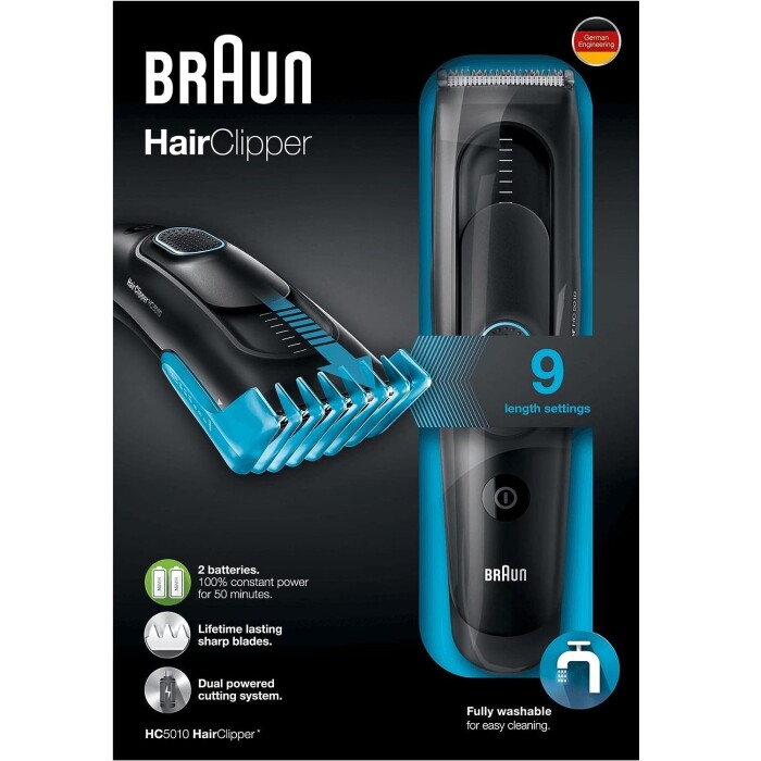 Image of Braun Hair Clipper 9 Length Settings - HC5010