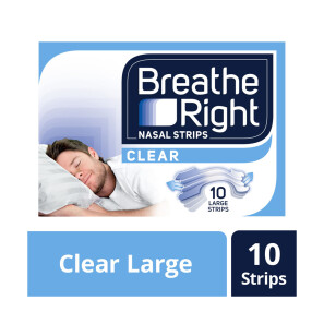  Breathe Right Congestion Relief Nasal Strips Clear Large 10s 