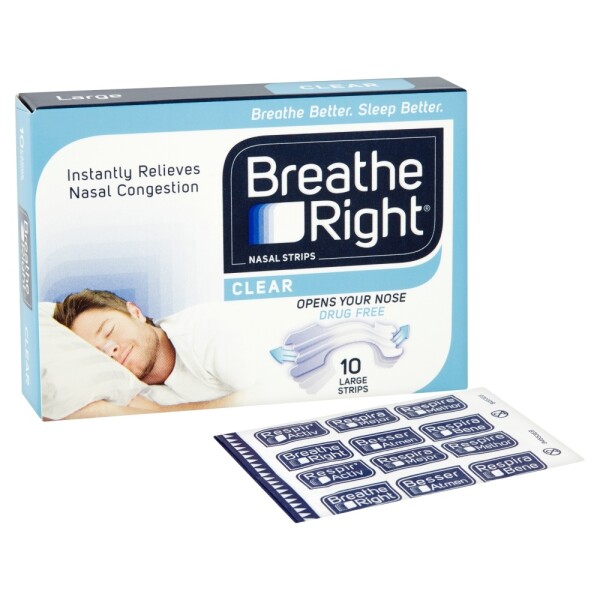 Breathe Right Congestion Relief Nasal Strips Clear Large