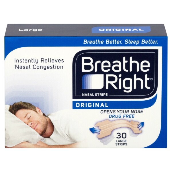 Breathe Right Congestion Relief Nasal Strips Original Large Eight Pack