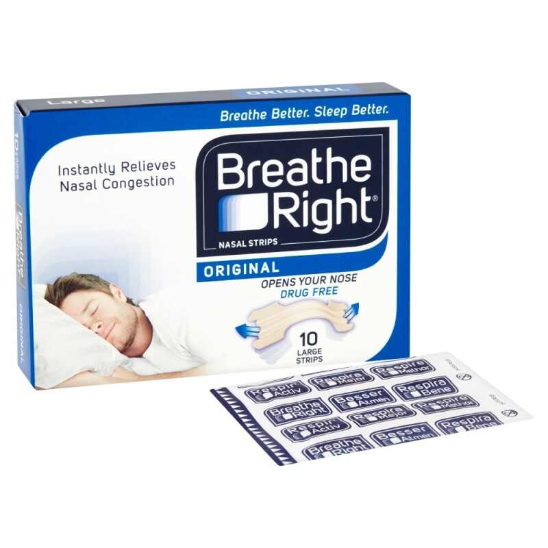 Breathe Right Congestion Relief Nasal Strips Original Large