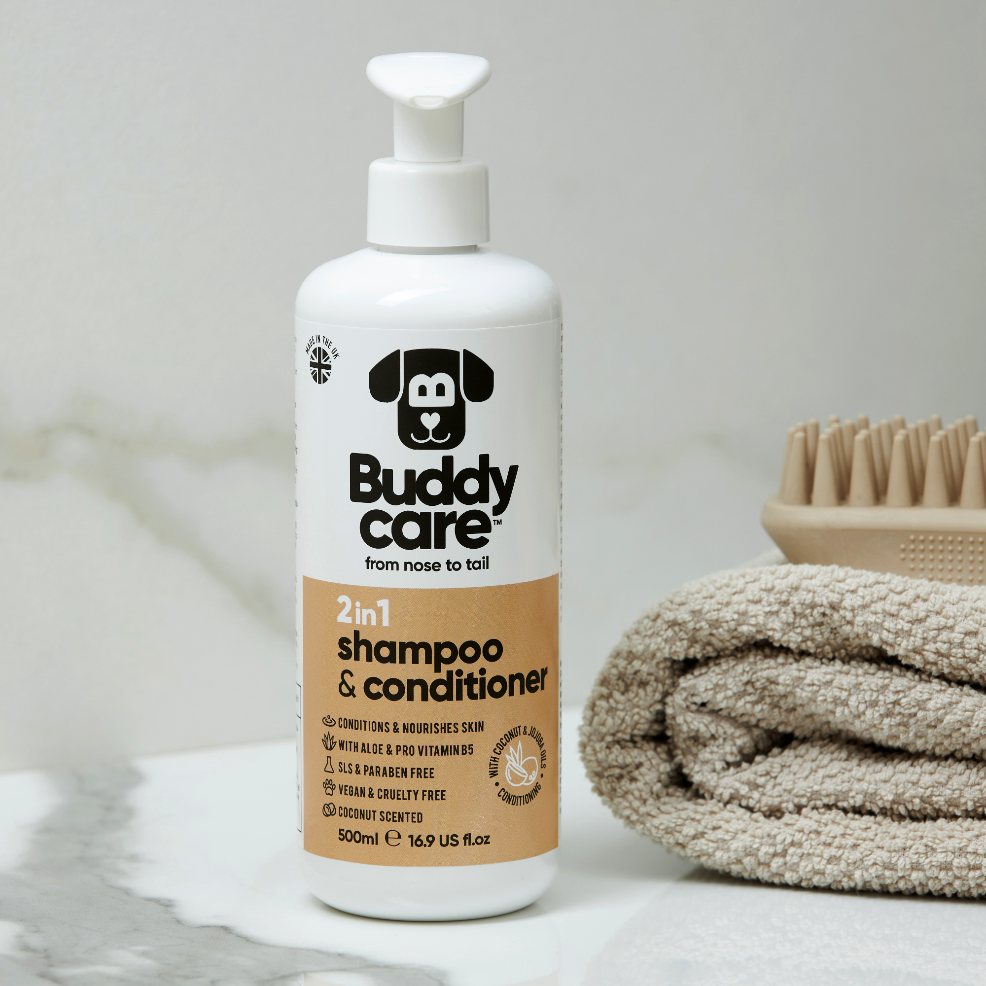 Buddycare 2in1 Shampoo & Conditioner - Coconut - 500ml / 16.9 fl oz