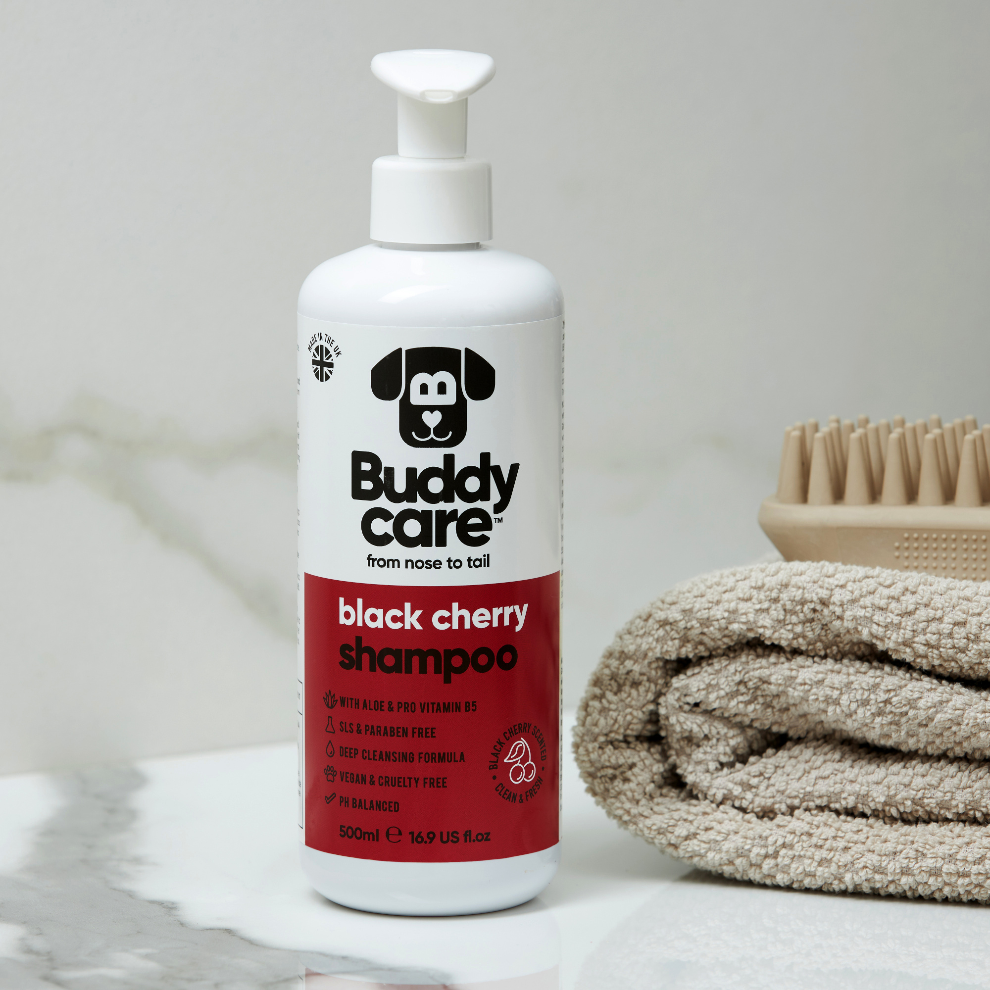 Buddycare Dog Shampoo - Black Cherry - 500ml / 16.9 fl oz