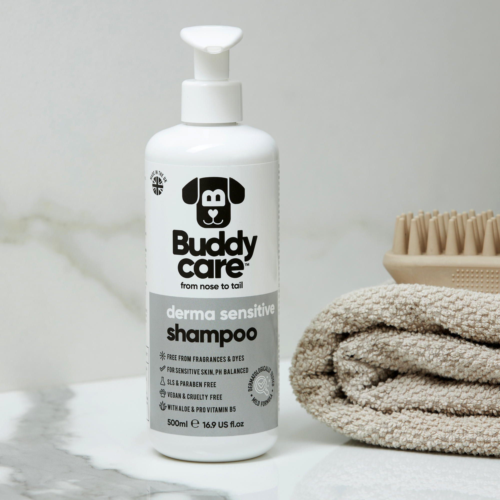 Buddycare Dog Shampoo - Derma Sensitive - 500ml / 16.9 fl oz