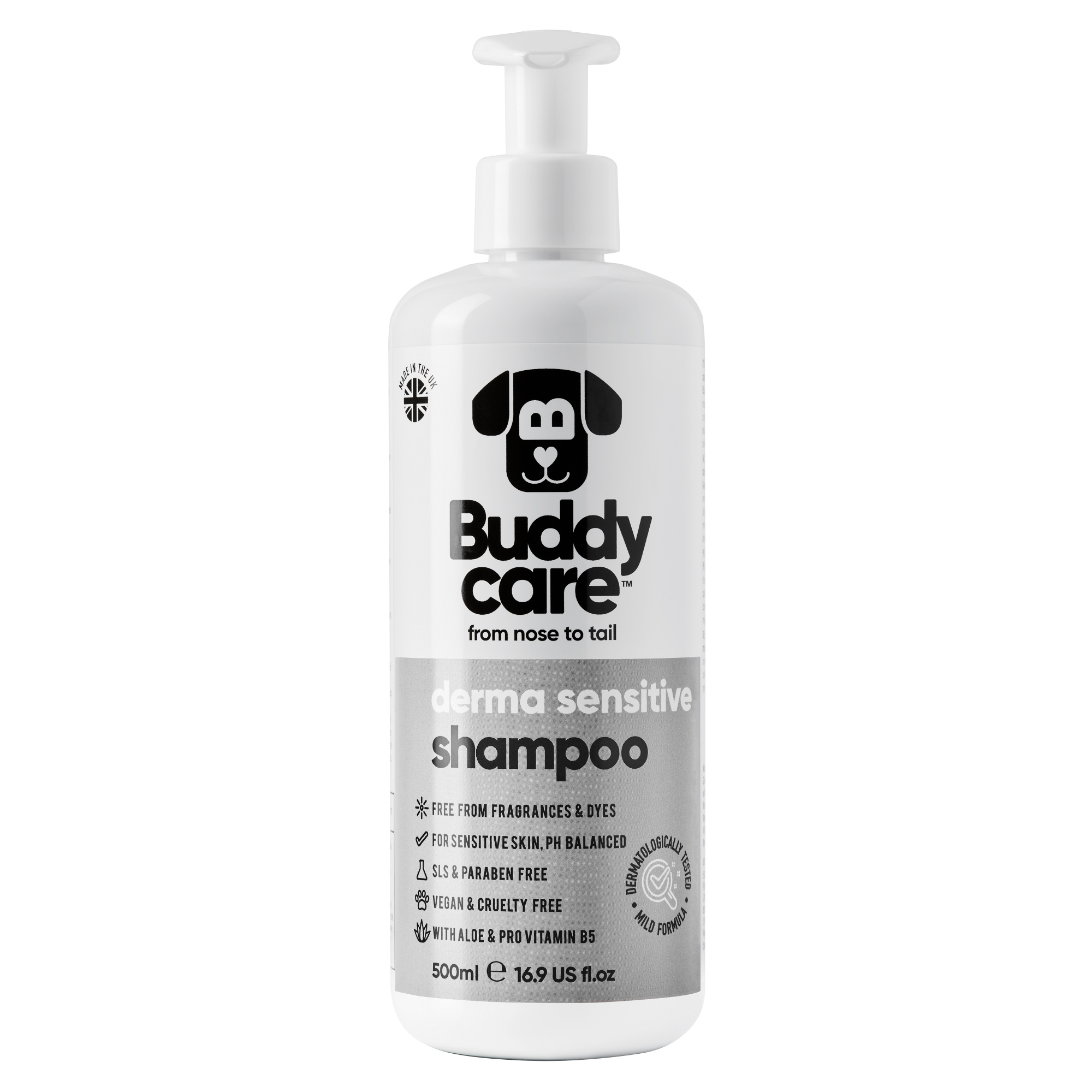 Buddycare Dog Shampoo - Derma Sensitive - 500ml / 16.9 fl oz