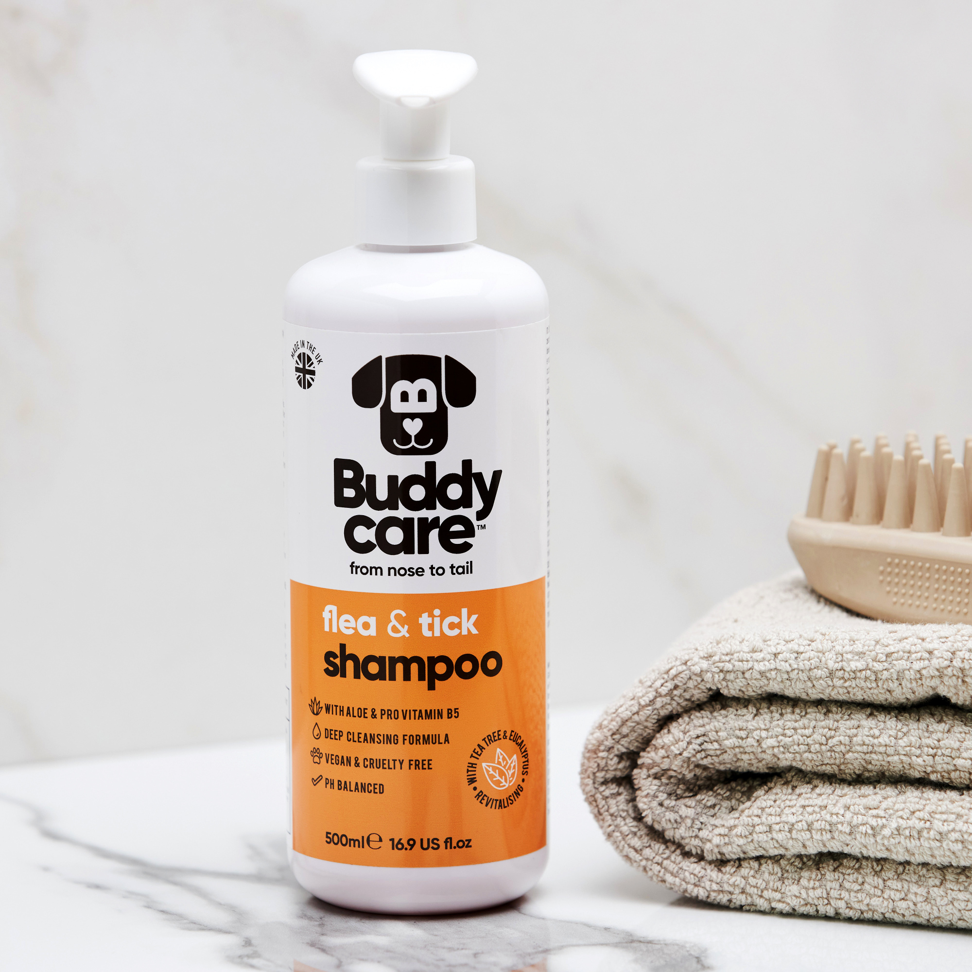 Buddycare Dog Shampoo - Flea & Tick - 500ml / 16.9 fl oz