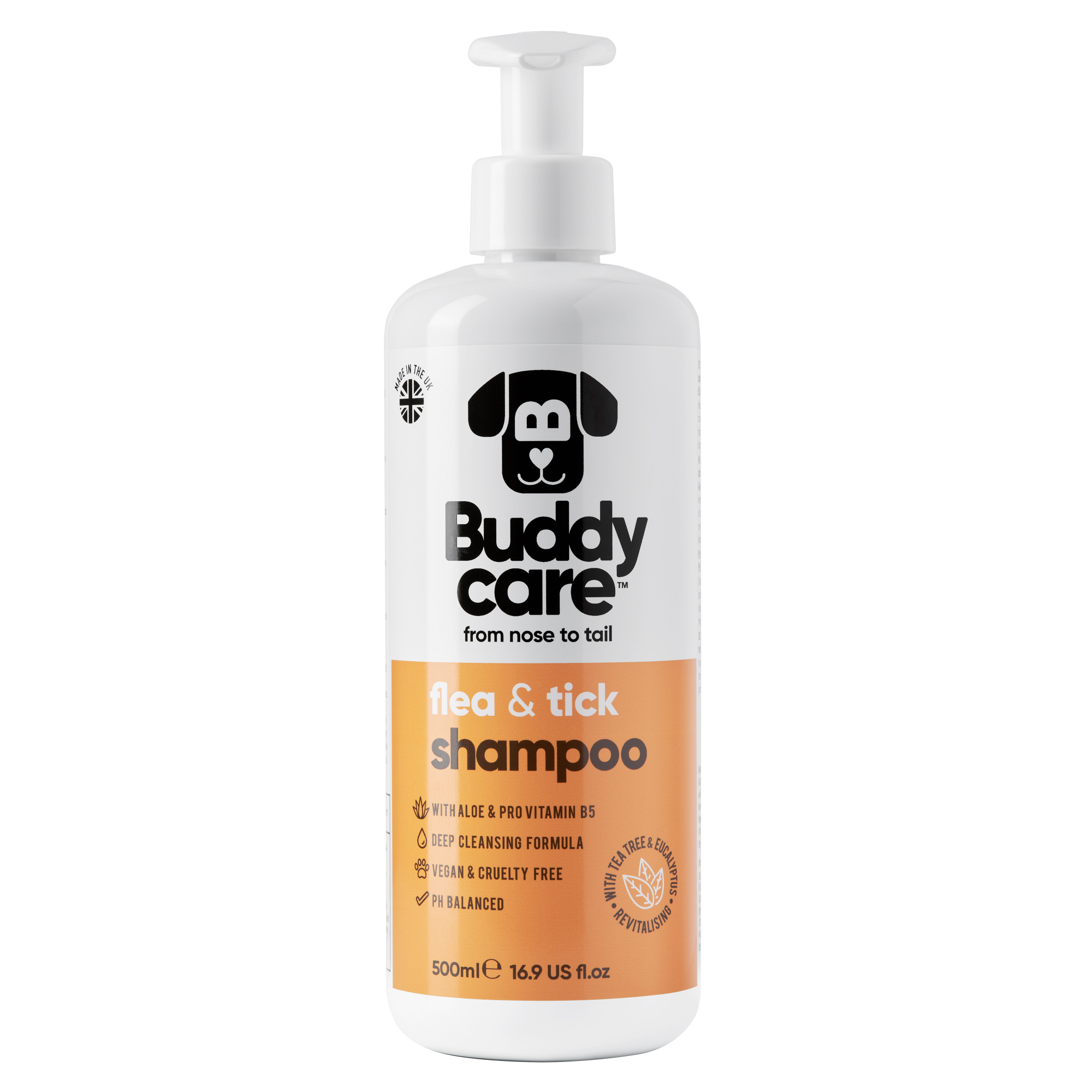 Buddycare Dog Shampoo - Flea & Tick - 500ml / 16.9 fl oz