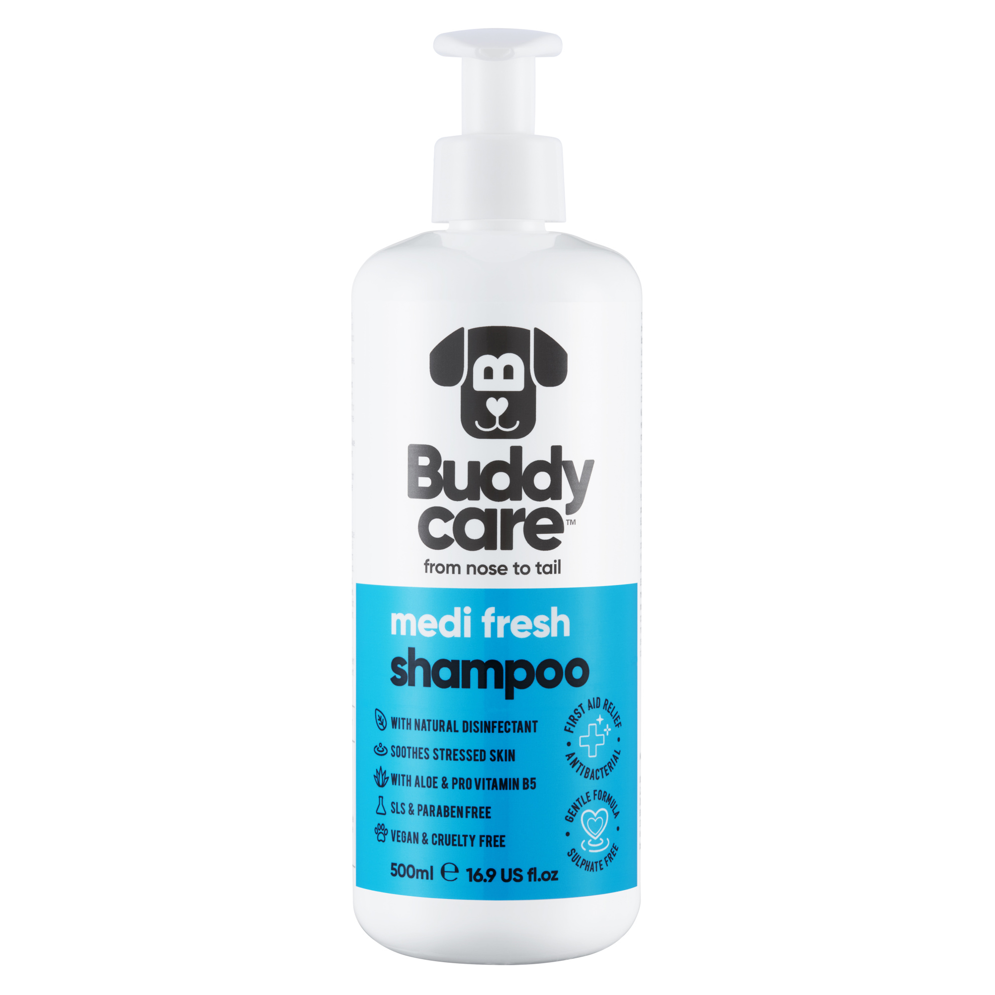 Buddycare Dog Shampoo - Medi Fresh - 500ml / 16.9 fl oz