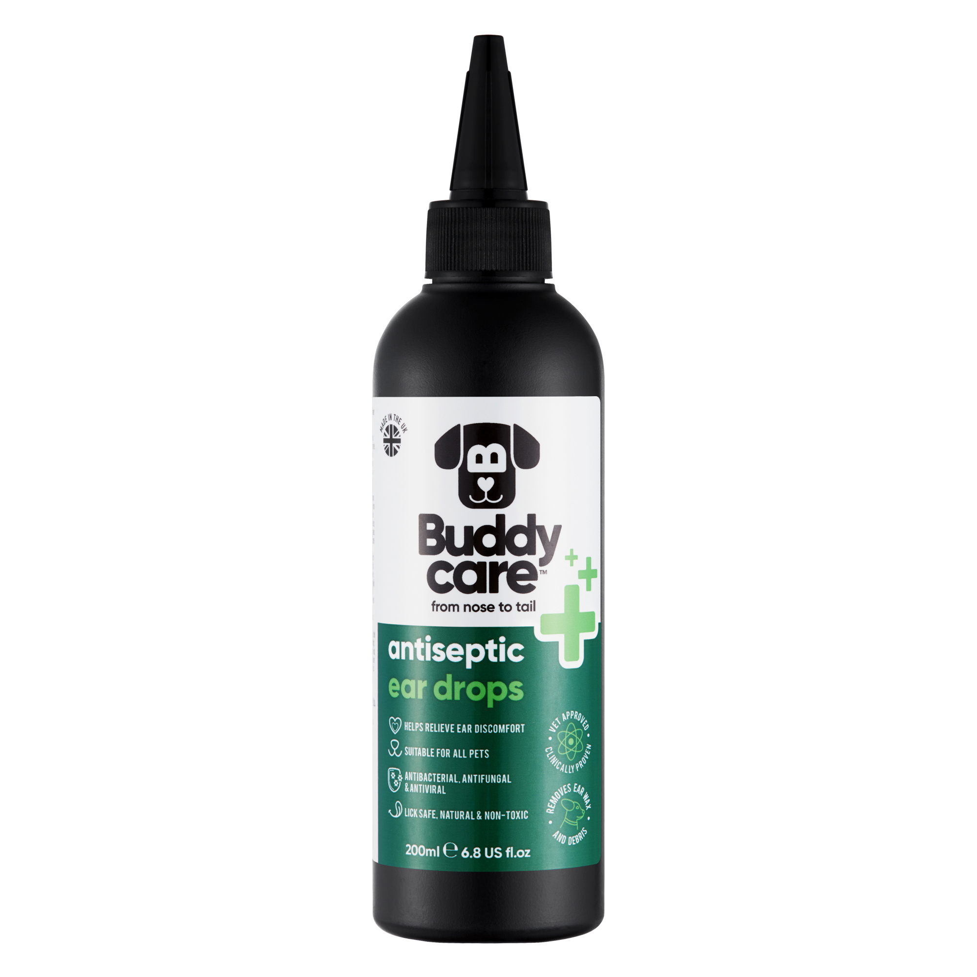 Buddycare Pet Antiseptic Ear Drops - 200ml / 6.76 fl oz
