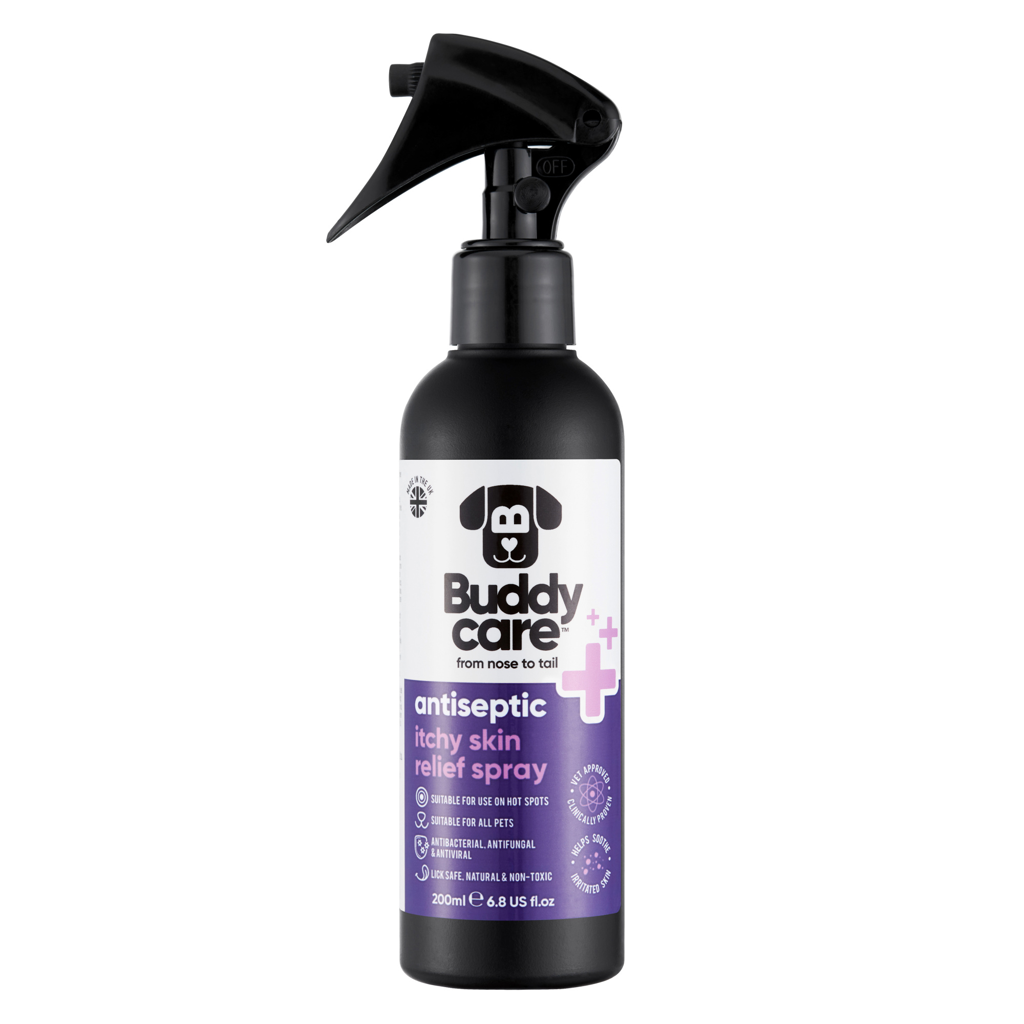 Buddycare Pet Antiseptic Itchy Skin & Hot Spot Relief Spray - 200ml / 6.76 fl oz