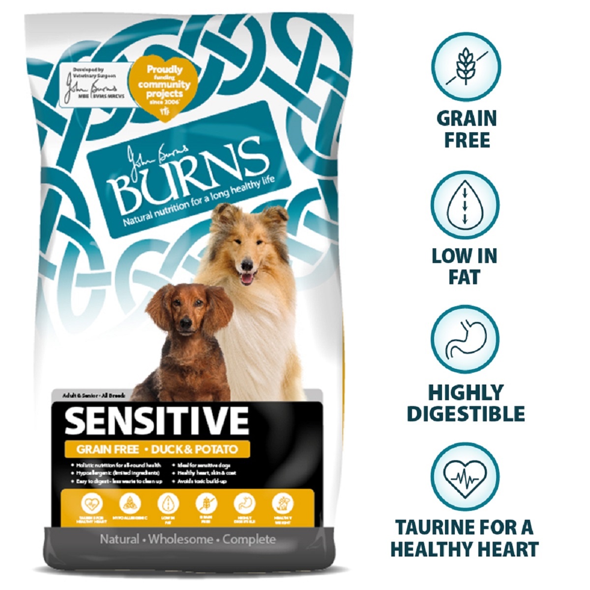 Burns Dog Sensitive Grain Free Duck & Potato 2kg