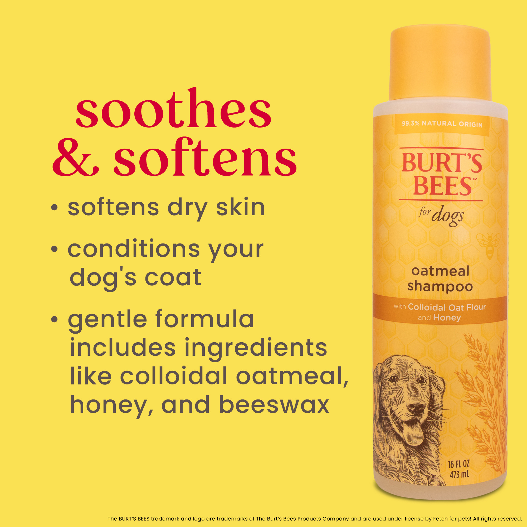 Burt's Bees Oatmeal Shampoo For Dogs 16oz