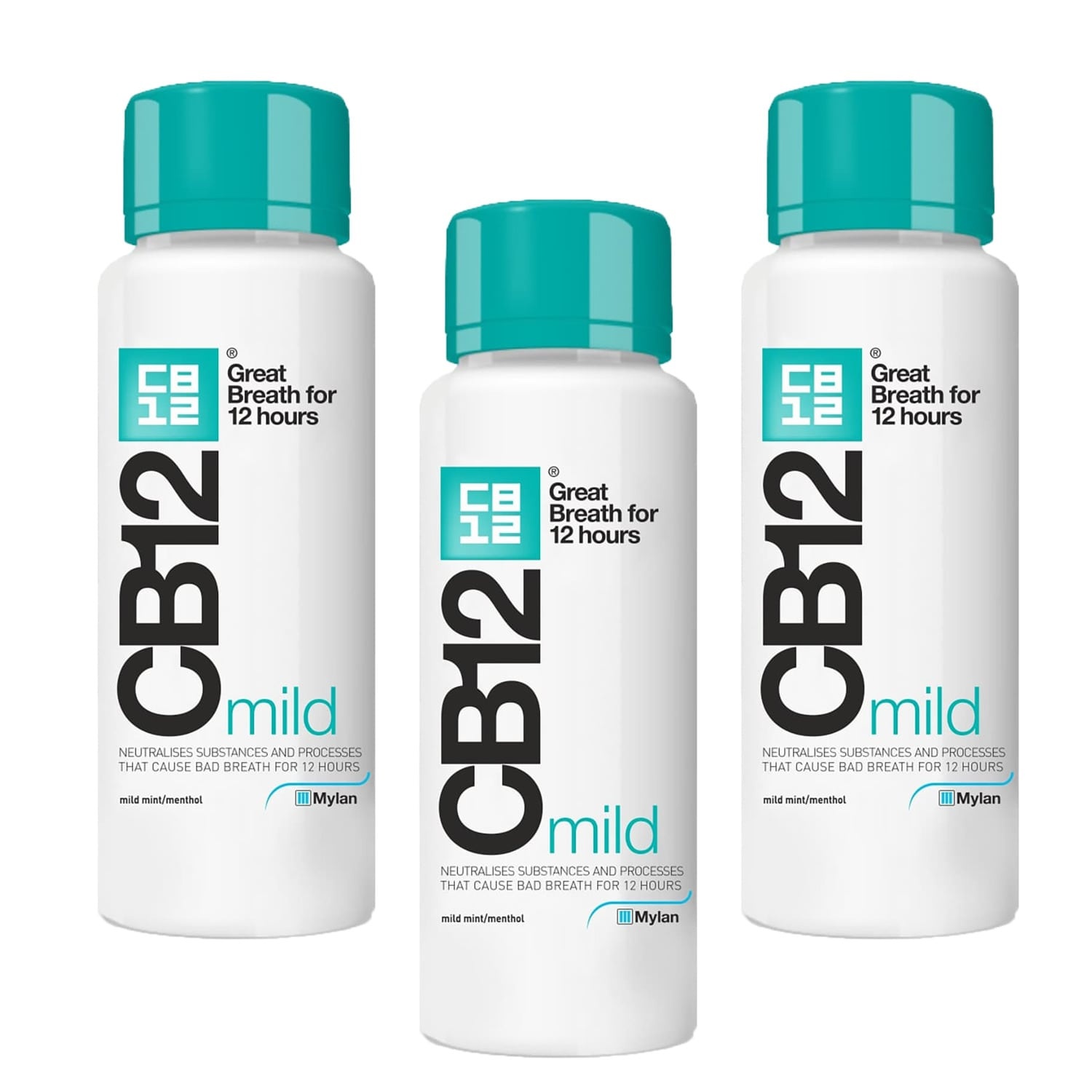 CB12 Mild Mint-Menthol Mouthwash Triple