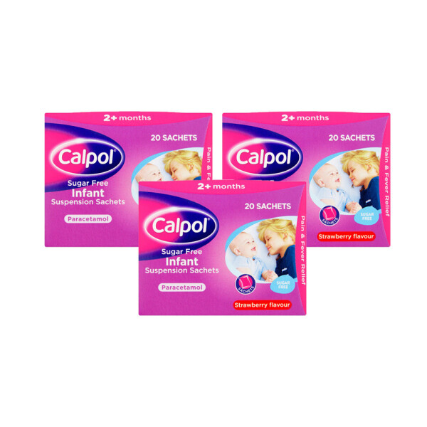 Calpol Infant Strawberry Suspension Sachets - Triple Pack