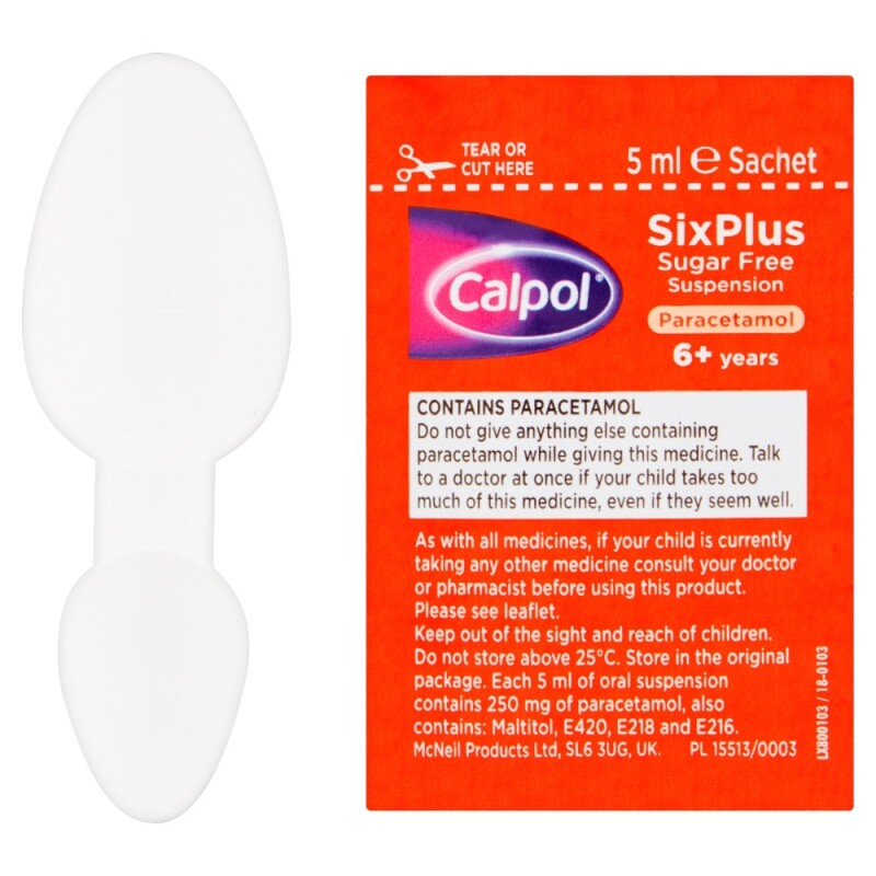 Calpol Six Plus Sugar Free Suspension Sachets