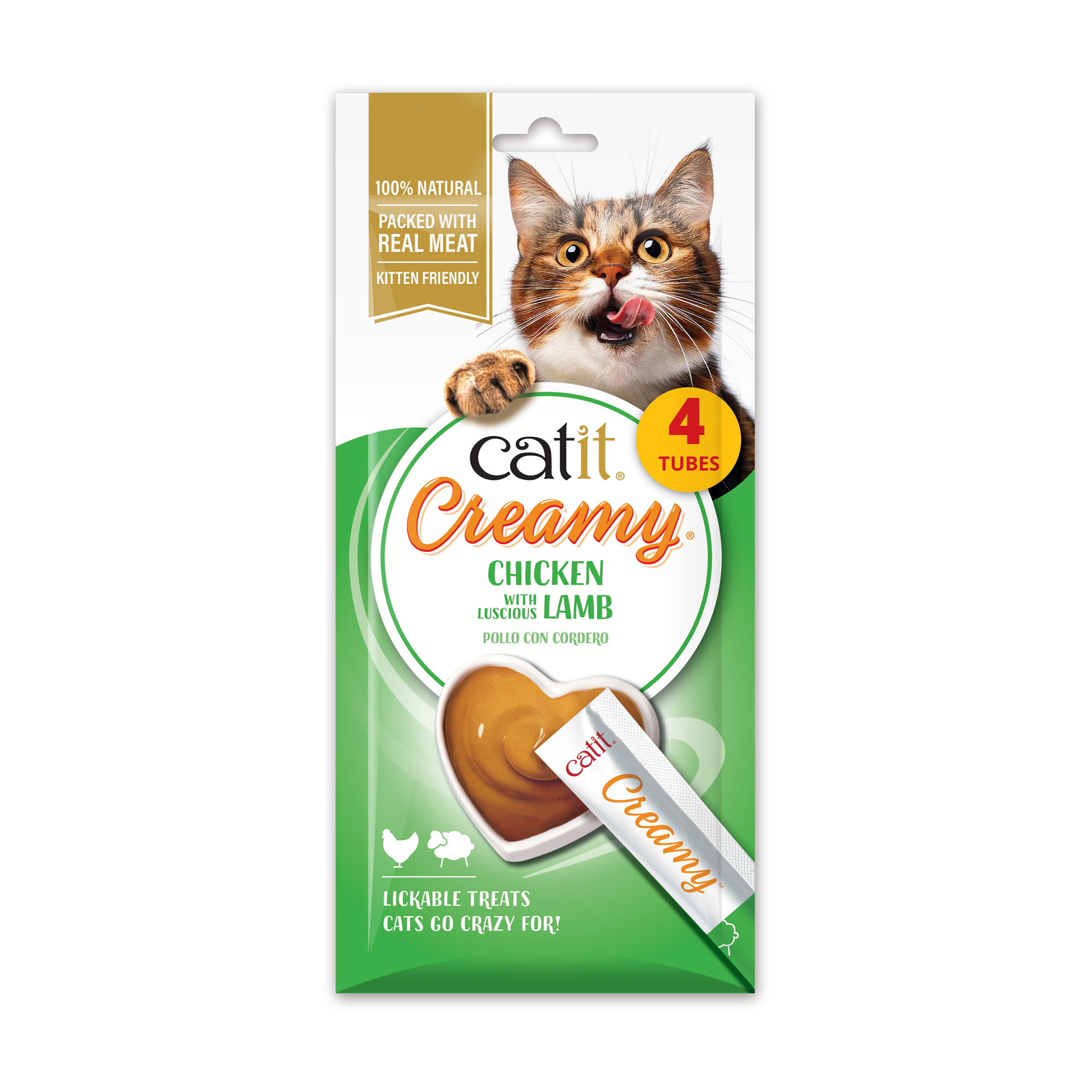Catit Creamy Cat Treats Chicken & Lamb 4 x 10g