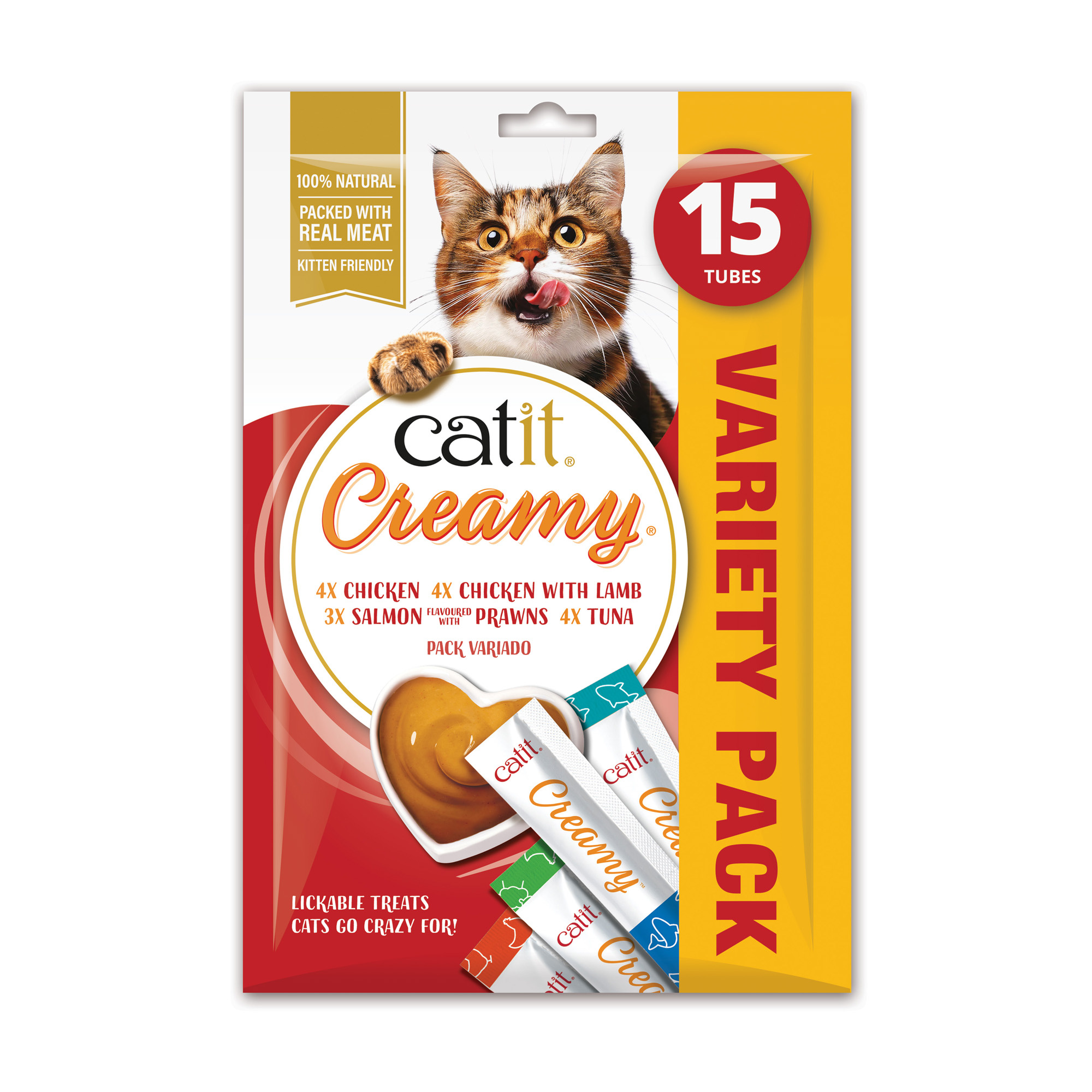 Catit Creamy Cat Treats Multi Flavour Pack 15x10g