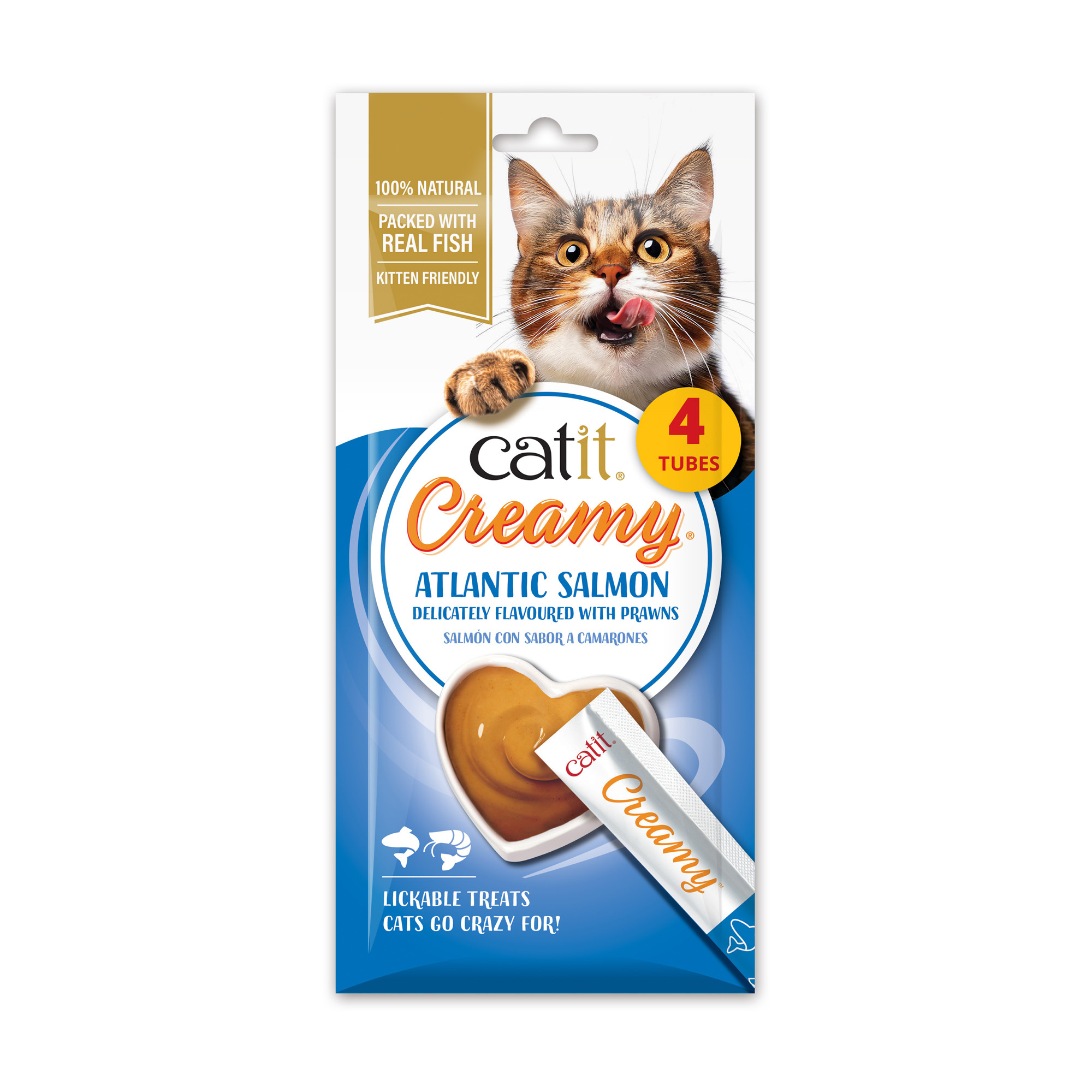 Catit Creamy Cat Treats Salmon & Prawns 4 x 10g