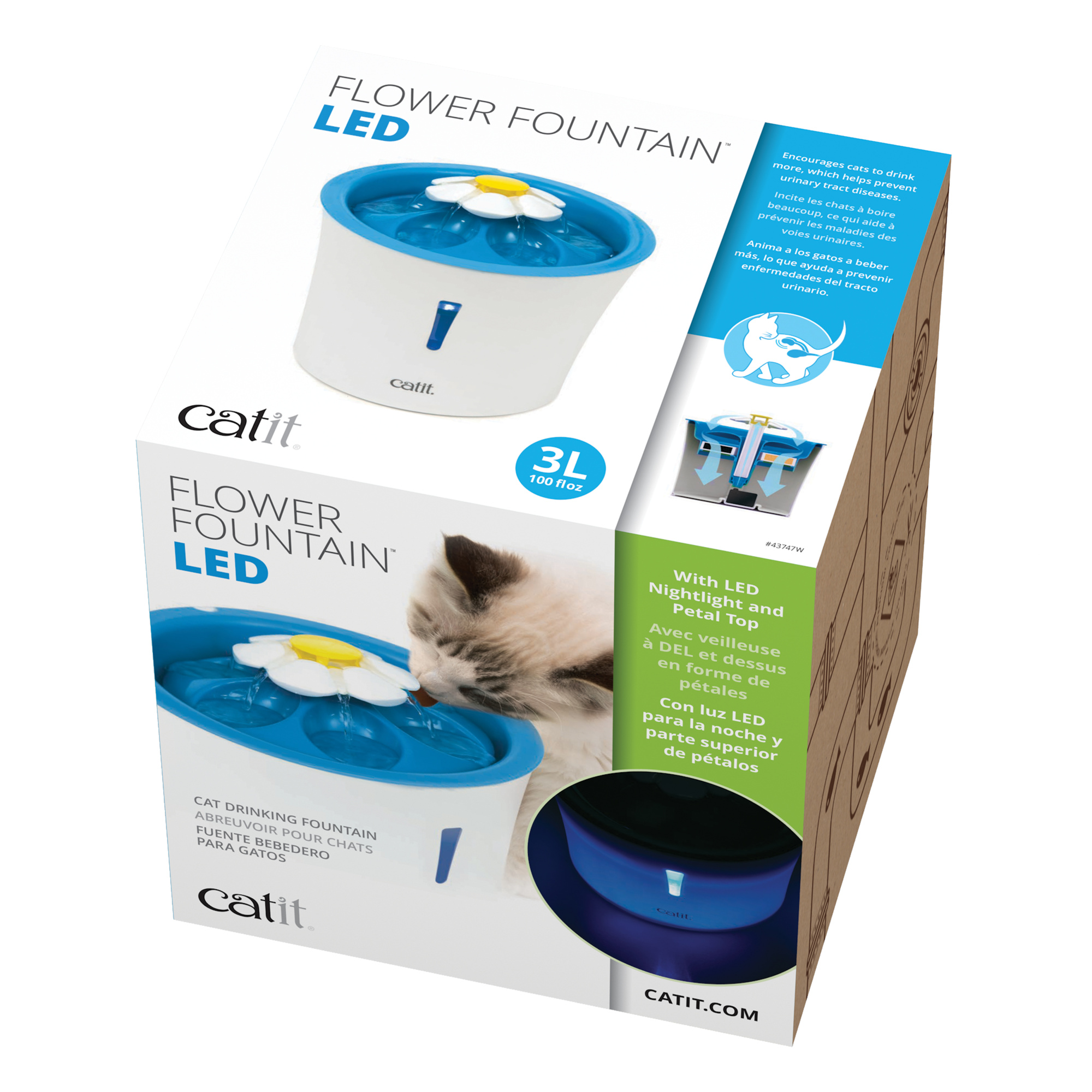 Catit Flower Water Fountain With Led Nightlight