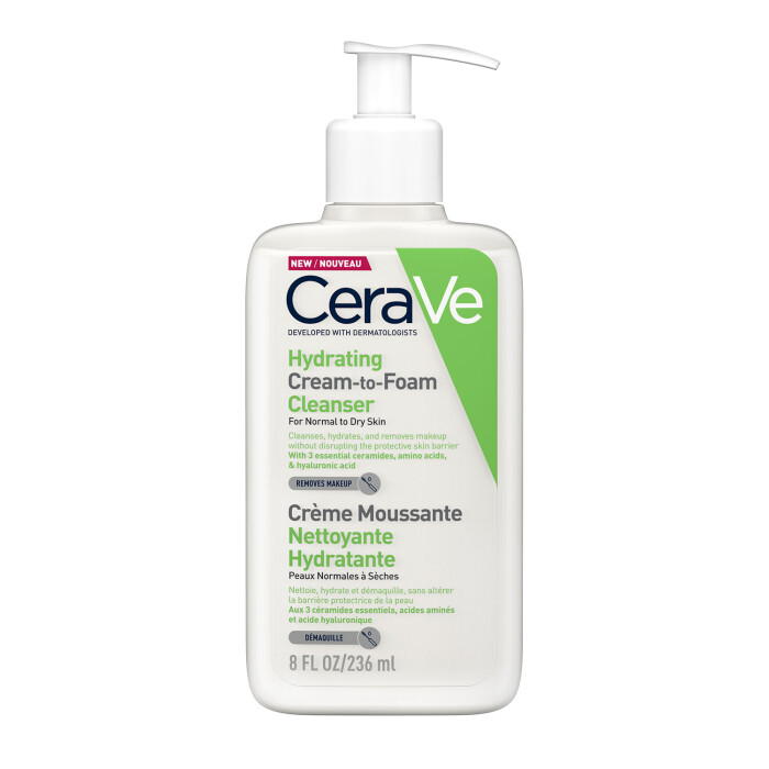 Image of CeraVe Hydrating Cream to Foam Cleanser For Face & Body