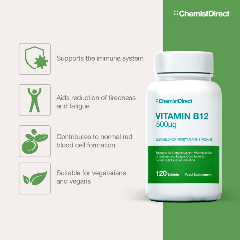Chemist Direct Vitamin B12 500ug EXPIRY JULY 2023