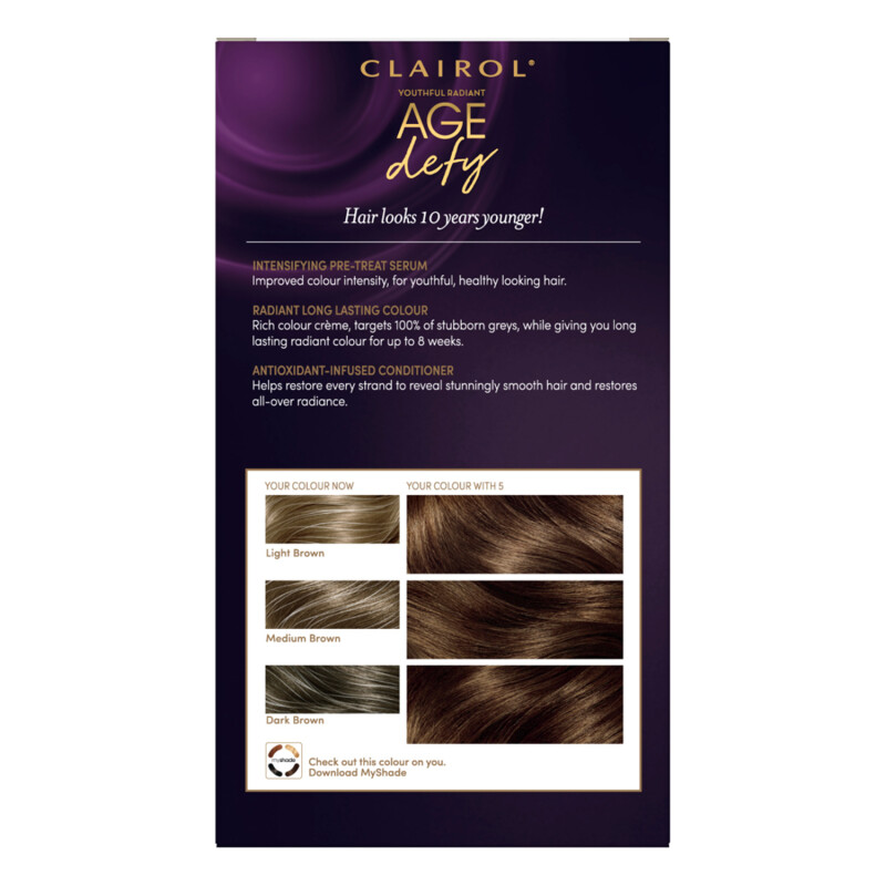 Clairol Age Defy Hair Dye 5 Medium Brown