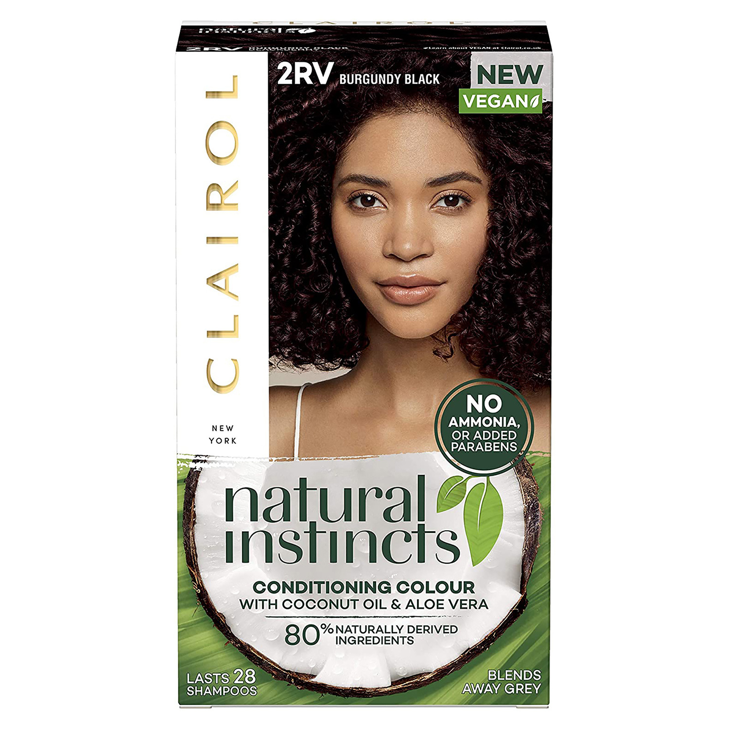 Clairol Natural Instincts Hair Dye 2RV Burgundy Black