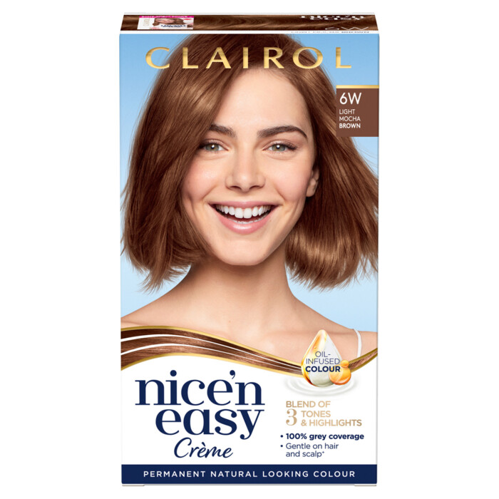 Clairol Nice'n Easy Creme Hair Dye 6W Light Mocha Brown