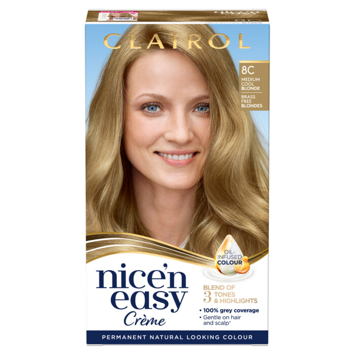 Clairol Nice'n Easy Creme Hair Dye 8C Medium Cool Blonde